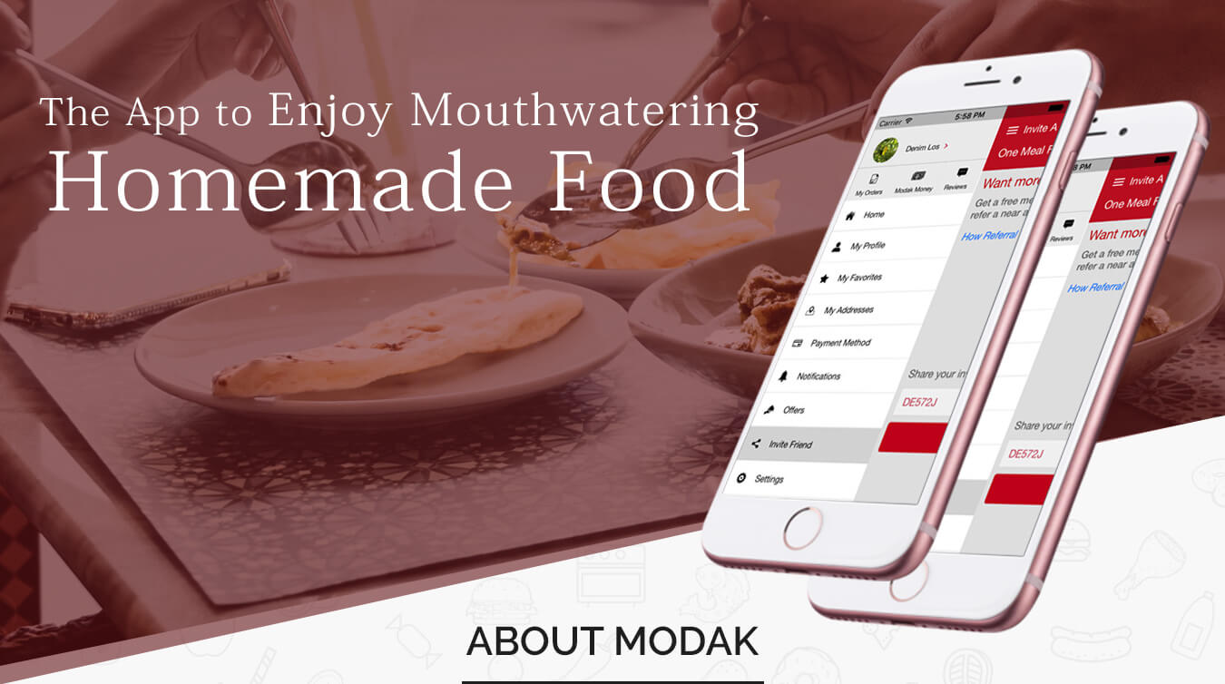 Modak - Online Food Delivery App 1 Modak-iPhone-app-development-banner-design